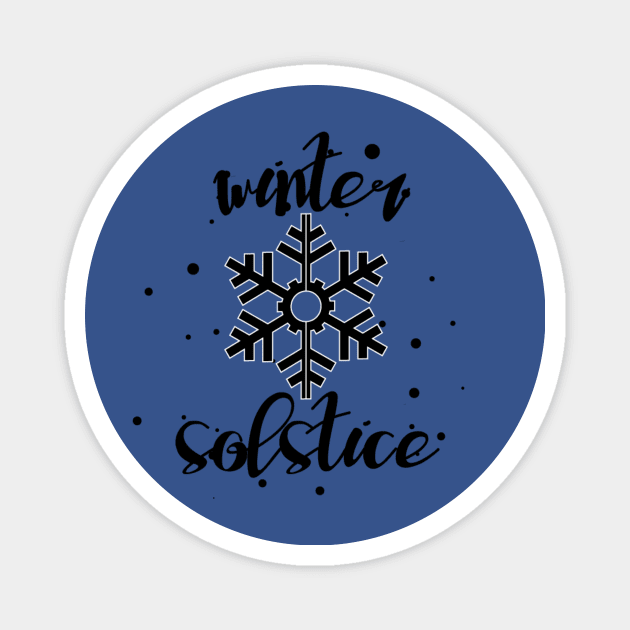 Hello Winter December 21 Winter Solstice Yuletide Magnet by Lilac Beetle